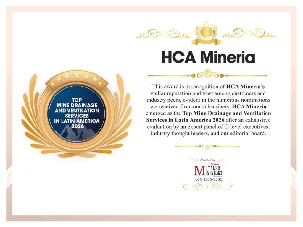 Reconocidos como Top Mine Drainage & Ventilation 2026.
